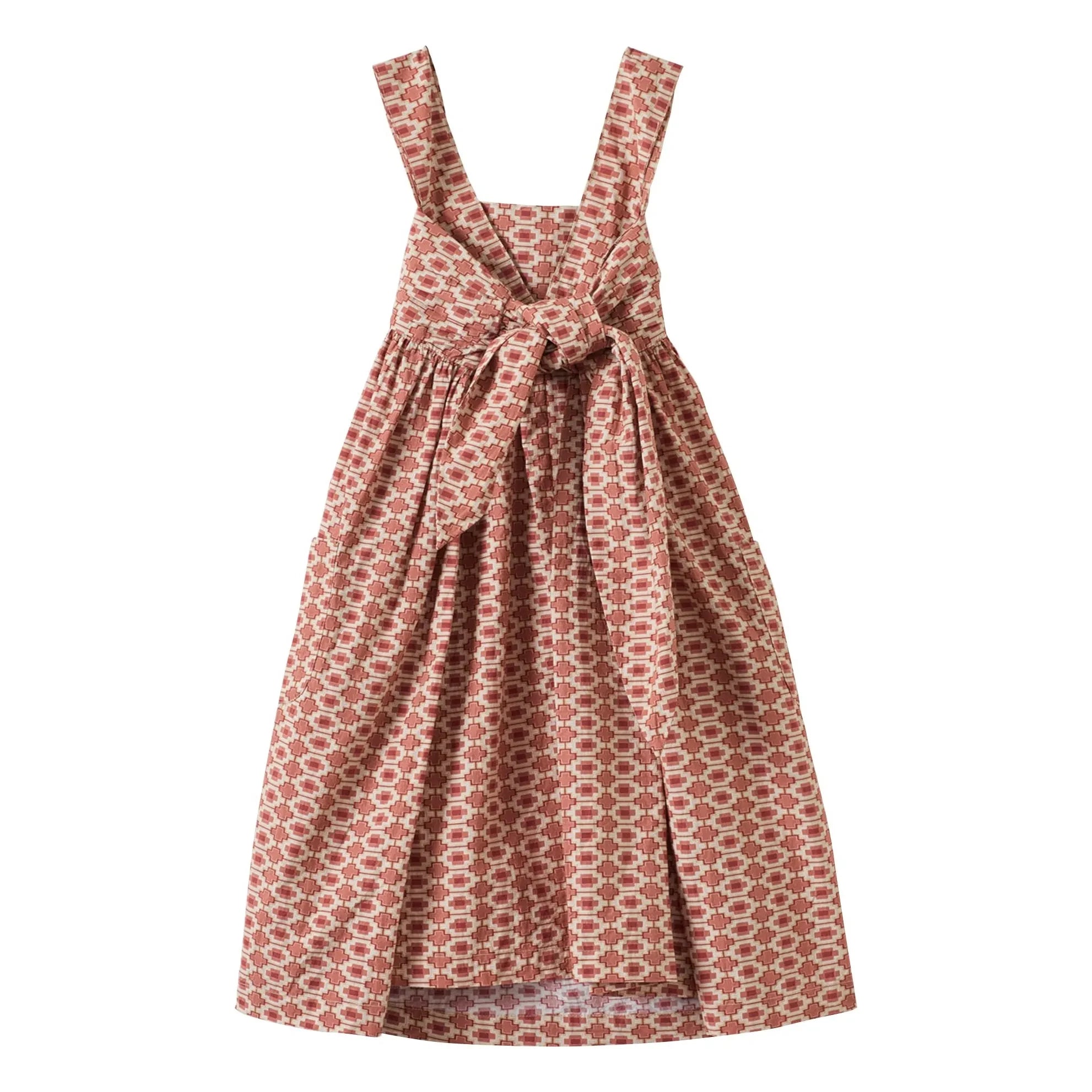 Caramel - Abelia Geometric Dress | Brick Red