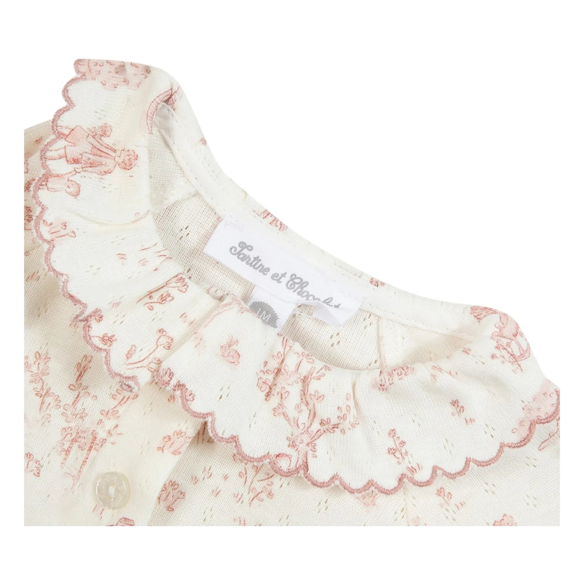Tartine et Chocolat - Dust Pink Collar Romper Pajama | Dust Pink