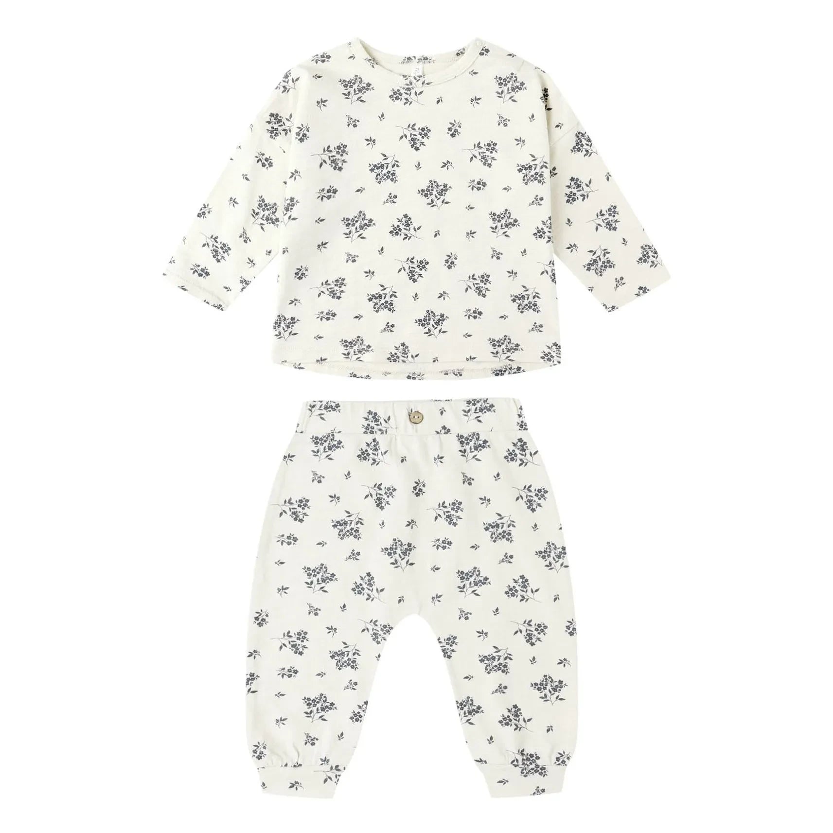 Rylee + Cru - Floral Print T-Shirt and Pants Set | Ecru