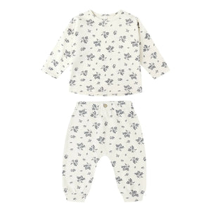 Rylee + Cru - Floral Print T-Shirt and Pants Set | Ecru
