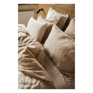 Gabrielle Paris - Striped Washed Linen Pillowcase | Brown