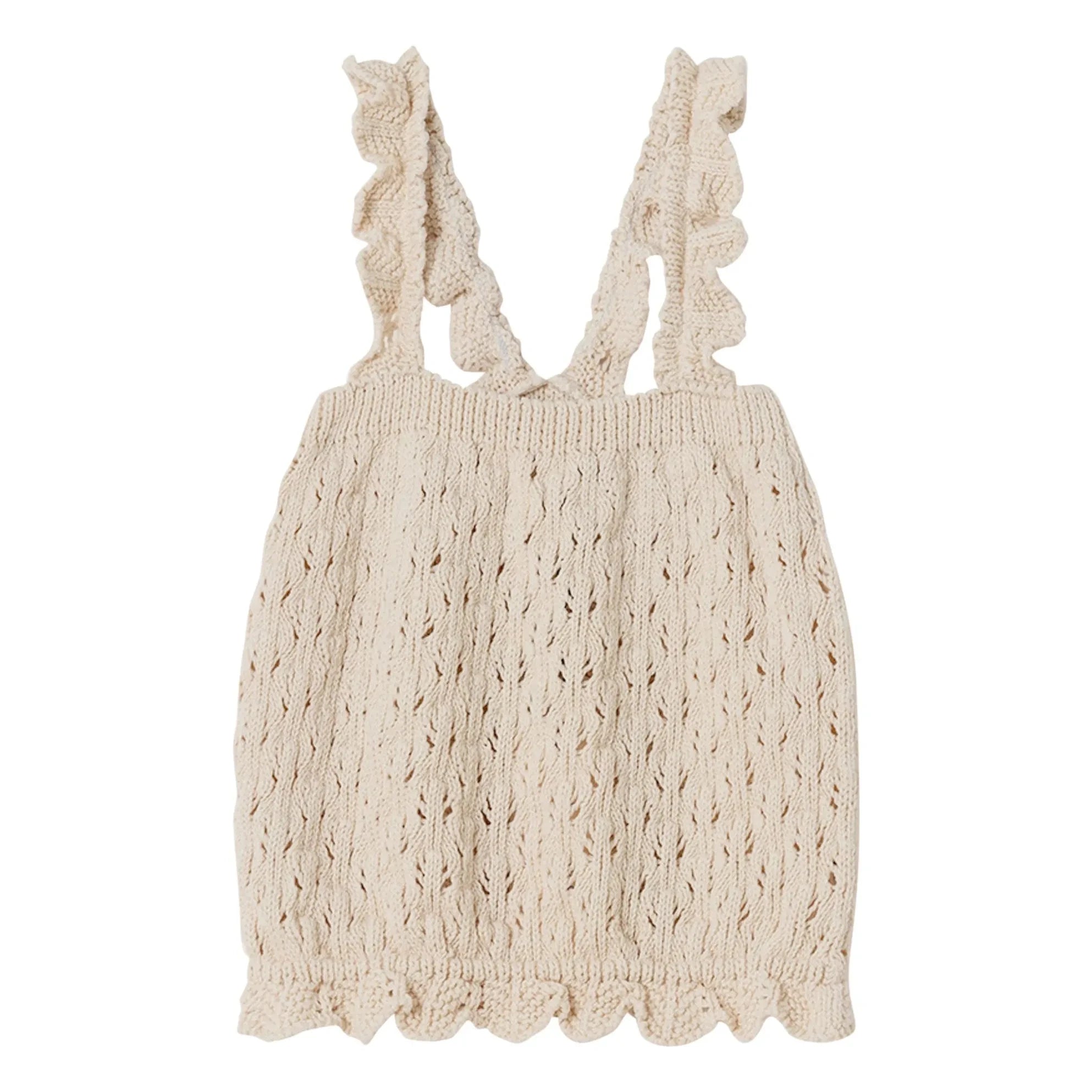 Cozmo - Lily Pointelle Tank Top Made from Recycled Fibers | Ivory