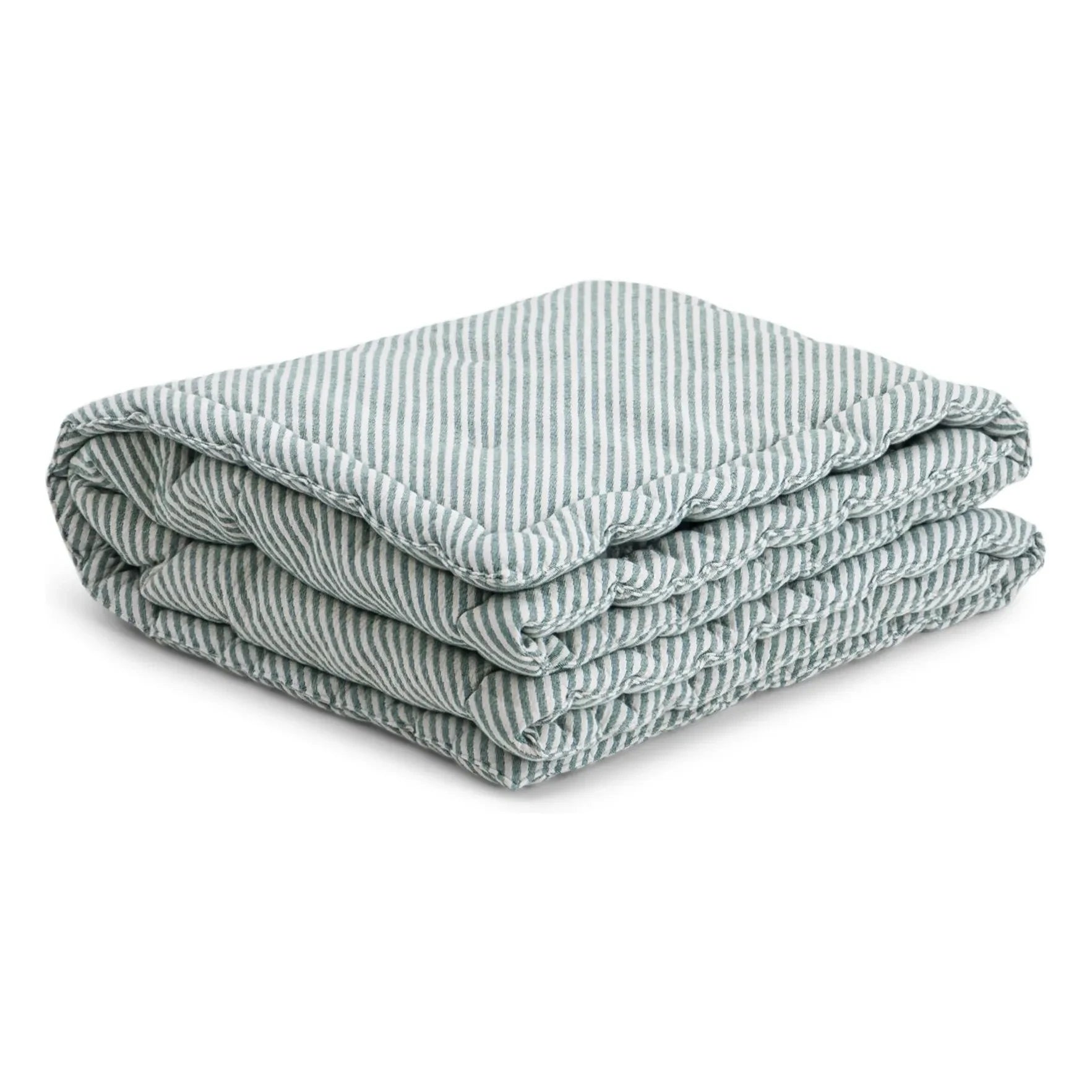 The Socialite Family - Capriccio Cotton Jacquard Striped Duvet Cover | Green