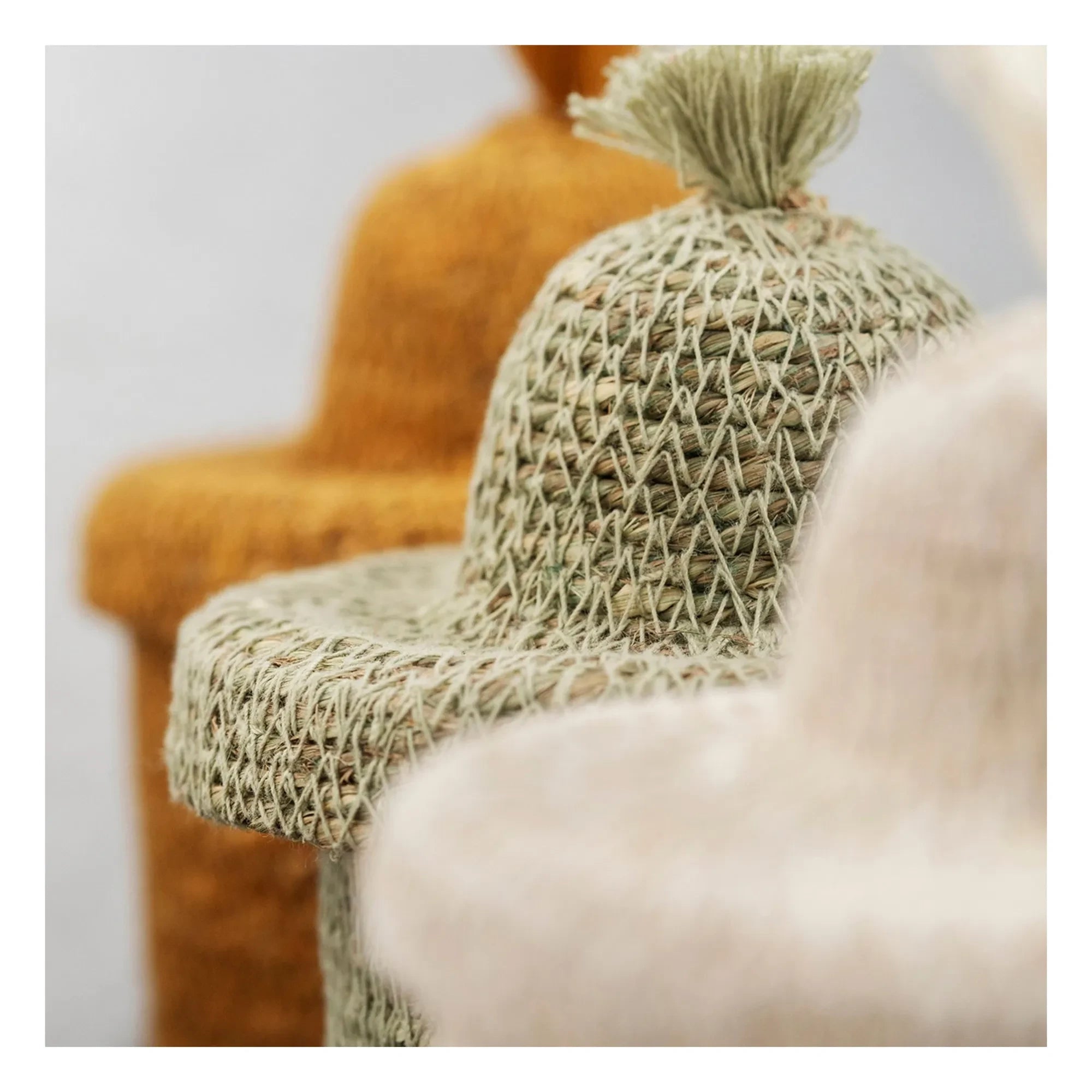 Madam Stoltz - Sea Grass Storage Basket | Green