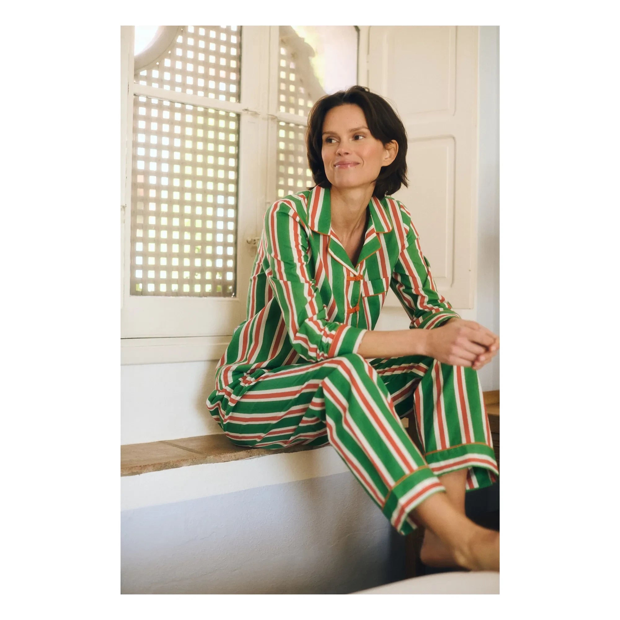 Maria de la Orden - Malo Striped Pajamas | Orange
