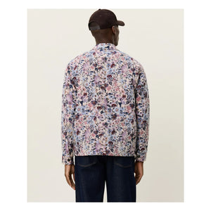 Les Deux - Hugh Jacquard Cotton Floral Overshirt | Rose Ivory