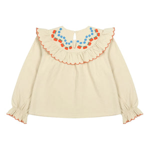 Jelly Mallow - Apple Ruffled Blouse | Beige