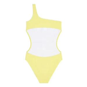 Finger in the nose - Sia Asymmetric Swimsuit | Lemon Yellow