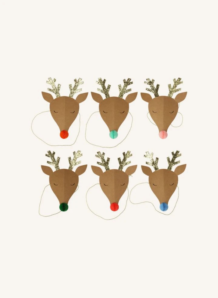 Meri Meri - Cheerful Deer Christmas Hats - Set of 6