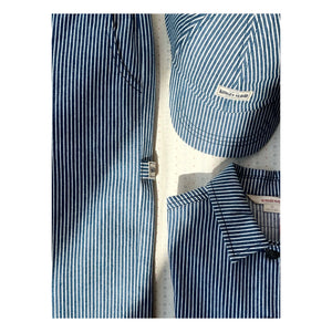 Konges Sløjd - Luc Striped Organic Cotton Hat | Blue