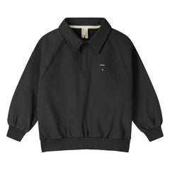 Gray Label - Siyah Organik Pamuk Polo Yaka Sweatshirt