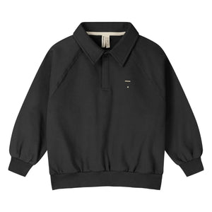 Gray Label - Siyah Organik Pamuk Polo Yaka Sweatshirt
