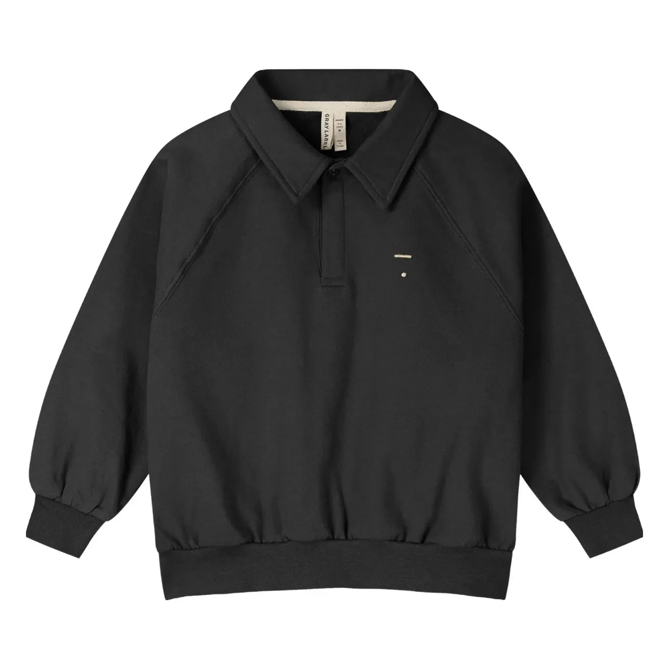 Gray Label - Siyah Organik Pamuk Polo Yaka Sweatshirt
