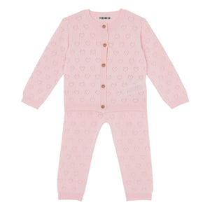Bonton - Marianne Cardigan and Leggings Set | Powder Pink