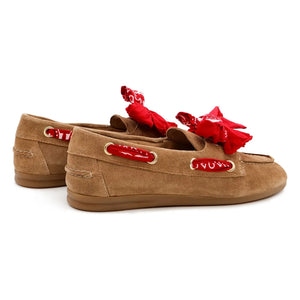Toral - Nahua Bandana Suede Boat Shoes | Soil brown