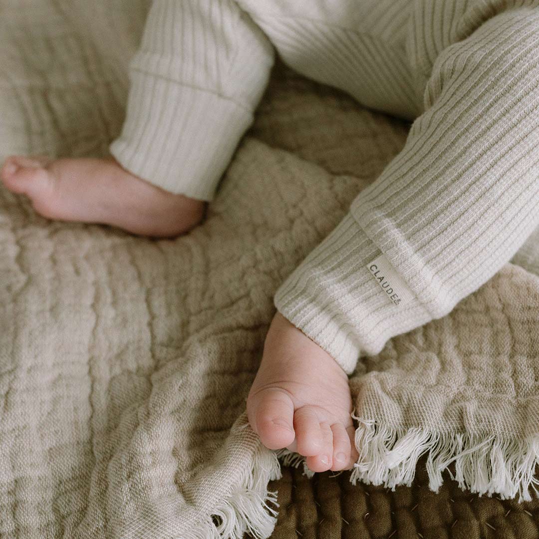 Claude & Co Ribbed Leggings - Oat-Leggings-Oat-0-3m | Natural Baby Shower