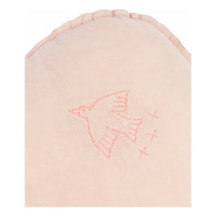 Nobodinoz - Cloud Pillow with Bird Embroidery - French Linen | Pale Pink