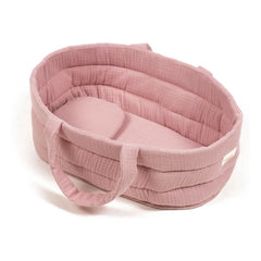 Minikane - Cotton Muslin Toy Doll Crib | Pink