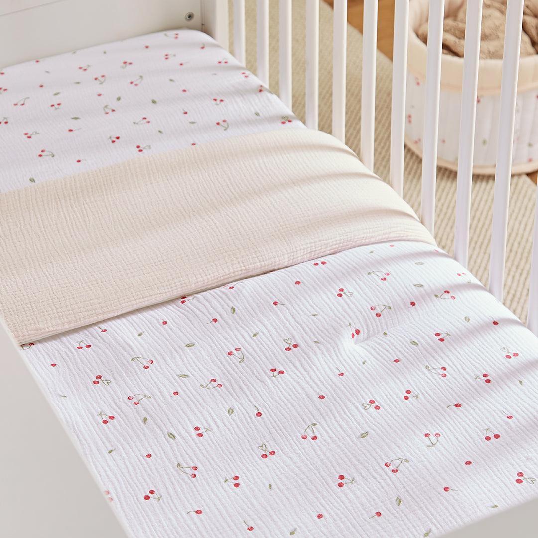 CuddleCo 4pc Cot Bed Bedding Set - Ditsy Cherry-Bedding Sets-Ditsy Cherry-Cot Bed | Natural Baby Shower