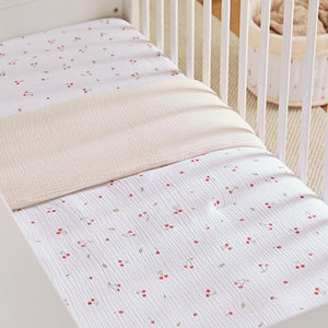 CuddleCo 4pc Cot Bed Bedding Set - Ditsy Cherry-Bedding Sets-Ditsy Cherry-Cot Bed | Natural Baby Shower