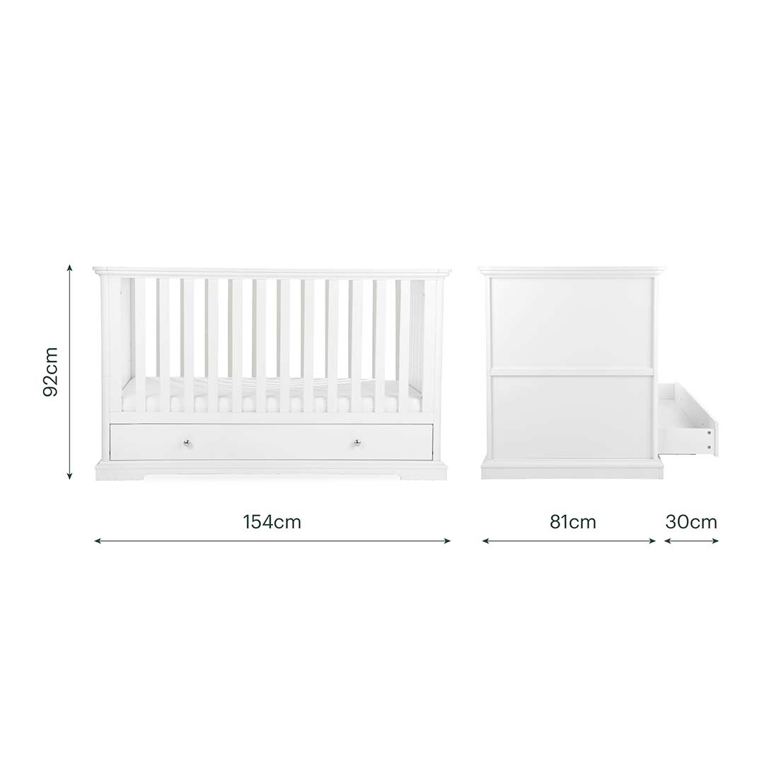 CuddleCo Beaumont Cot Bed - Low - White-Cot Beds-White- | Natural Baby Shower