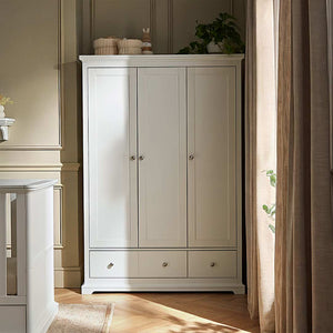 CuddleCo Beaumont Triple Wardrobe - White-Wardrobes-White- | Natural Baby Shower