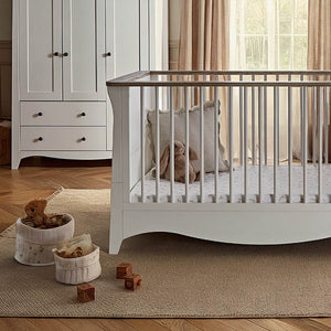 CuddleCo Clara Luxe 2pc Set - White/Ash-Nursery Sets-White/Ash- | Natural Baby Shower