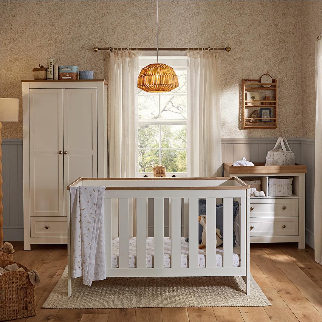 CuddleCo Burford 3pc Set - White/Oak-Nursery Sets-White/Oak- | Natural Baby Shower