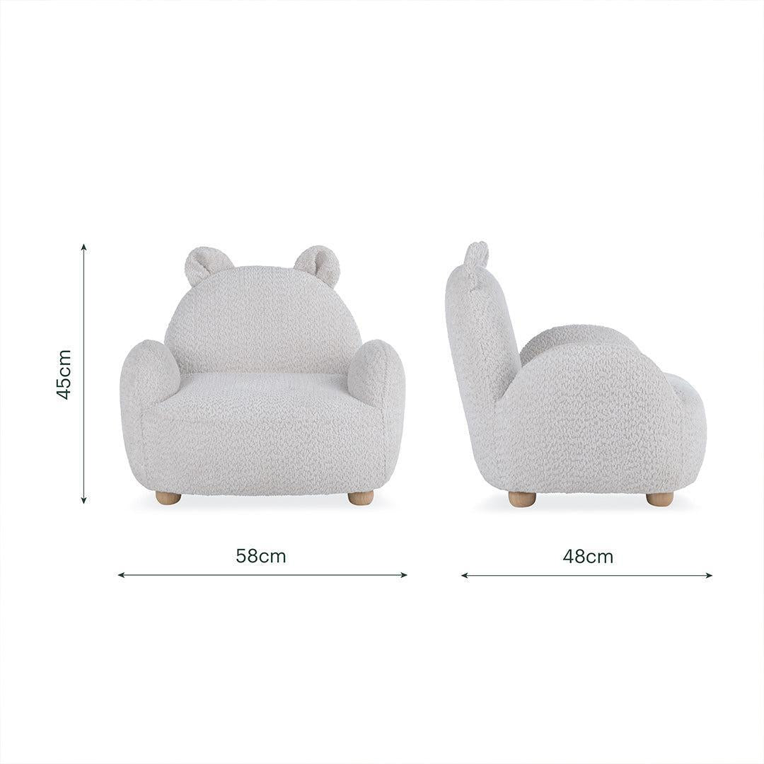 CuddleCo Bear Kids Chair - Boucle Mushroom-Tables + Seating-Boucle Mushroom- | Natural Baby Shower