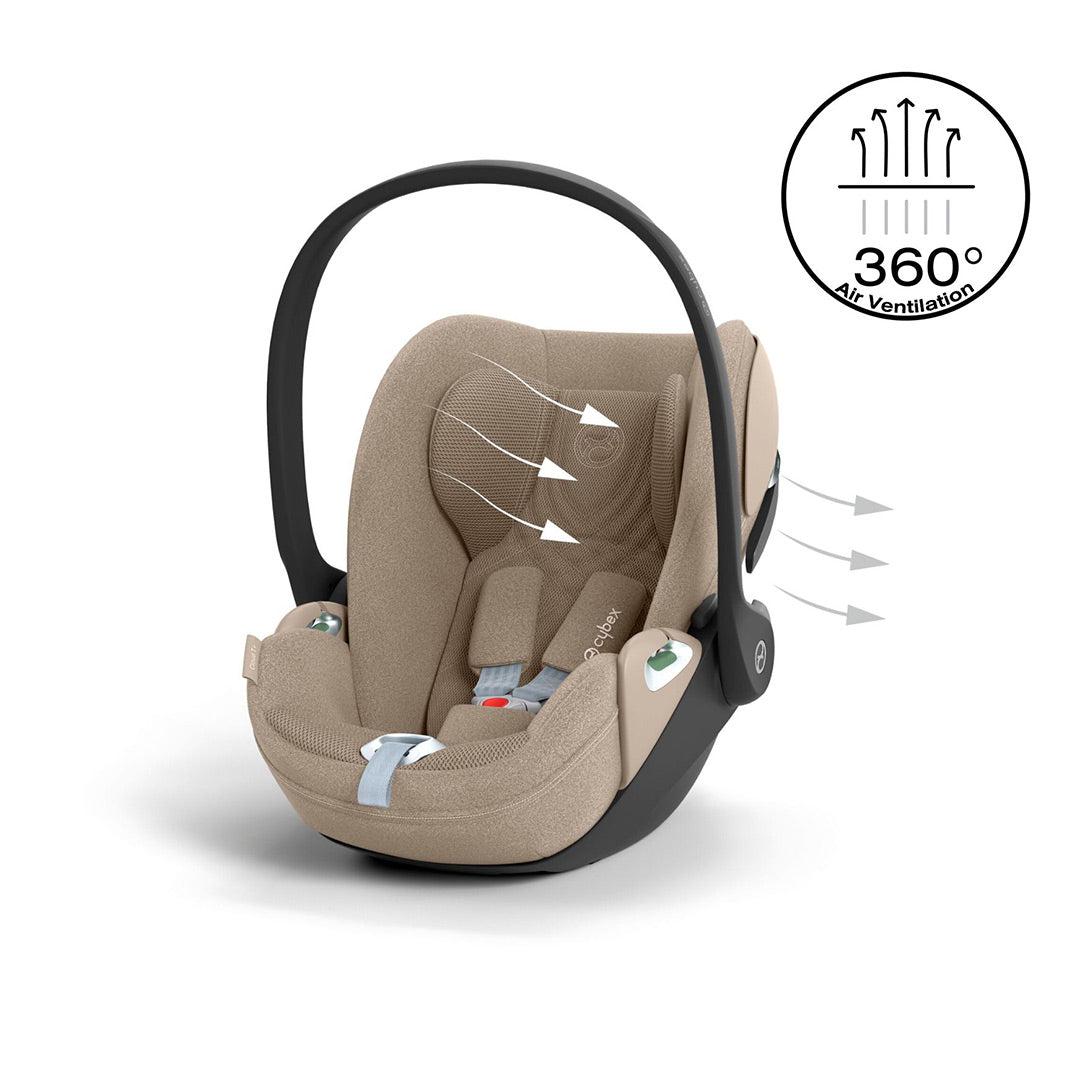 CYBEX Cloud T i-Size Plus Rotating Baby Car Seat - Cozy Beige-Car Seats-Cozy Beige-No Base | Natural Baby Shower