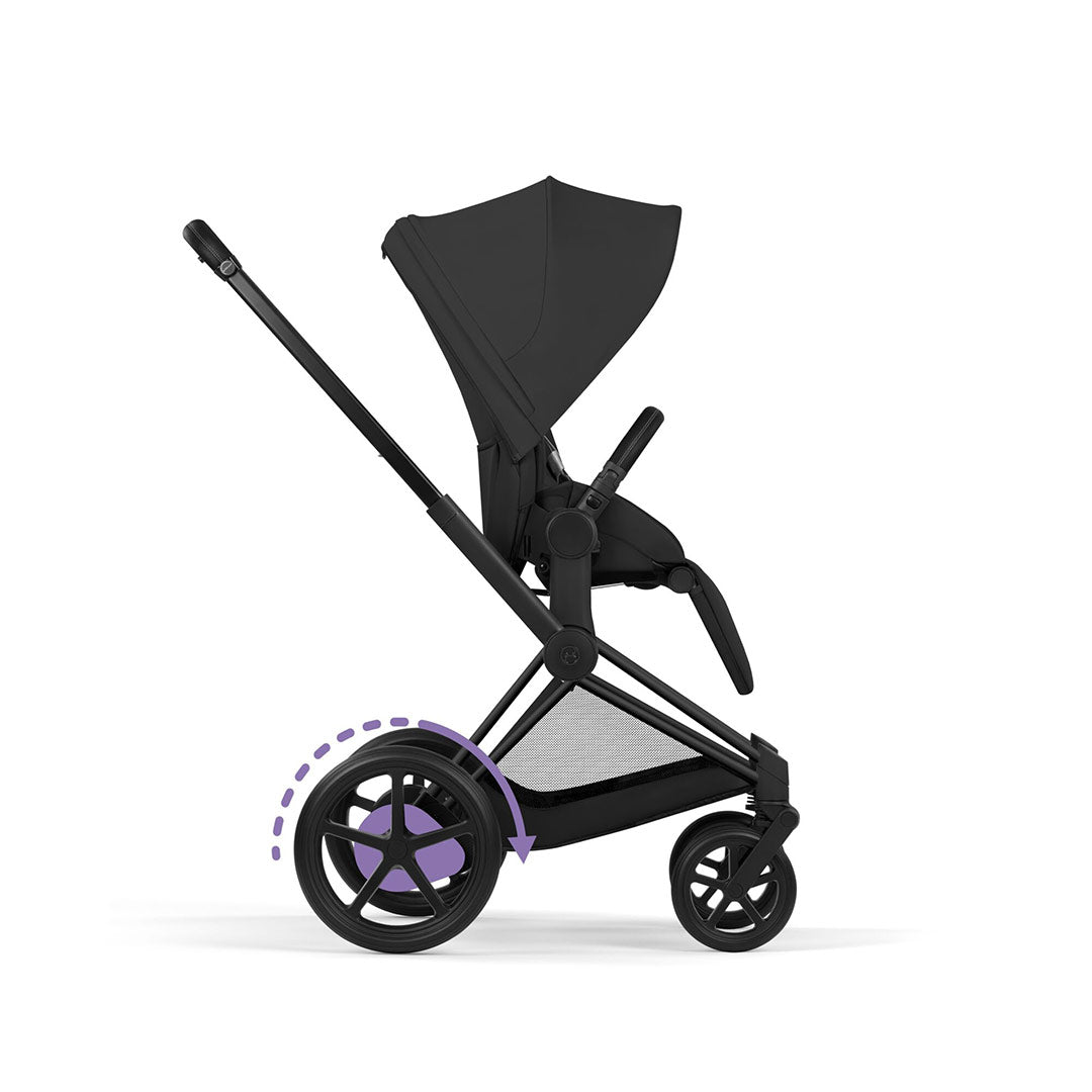 CYBEX e-Priam Comfort Pushchair & Foldable Carrycot - Sepia Black/Black-Strollers-Sepia Black/Black- | Natural Baby Shower