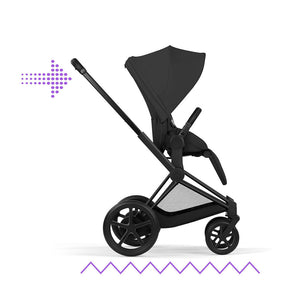CYBEX e-Priam Comfort Pushchair & Foldable Carrycot - Sepia Black/Black-Strollers-Sepia Black/Black- | Natural Baby Shower