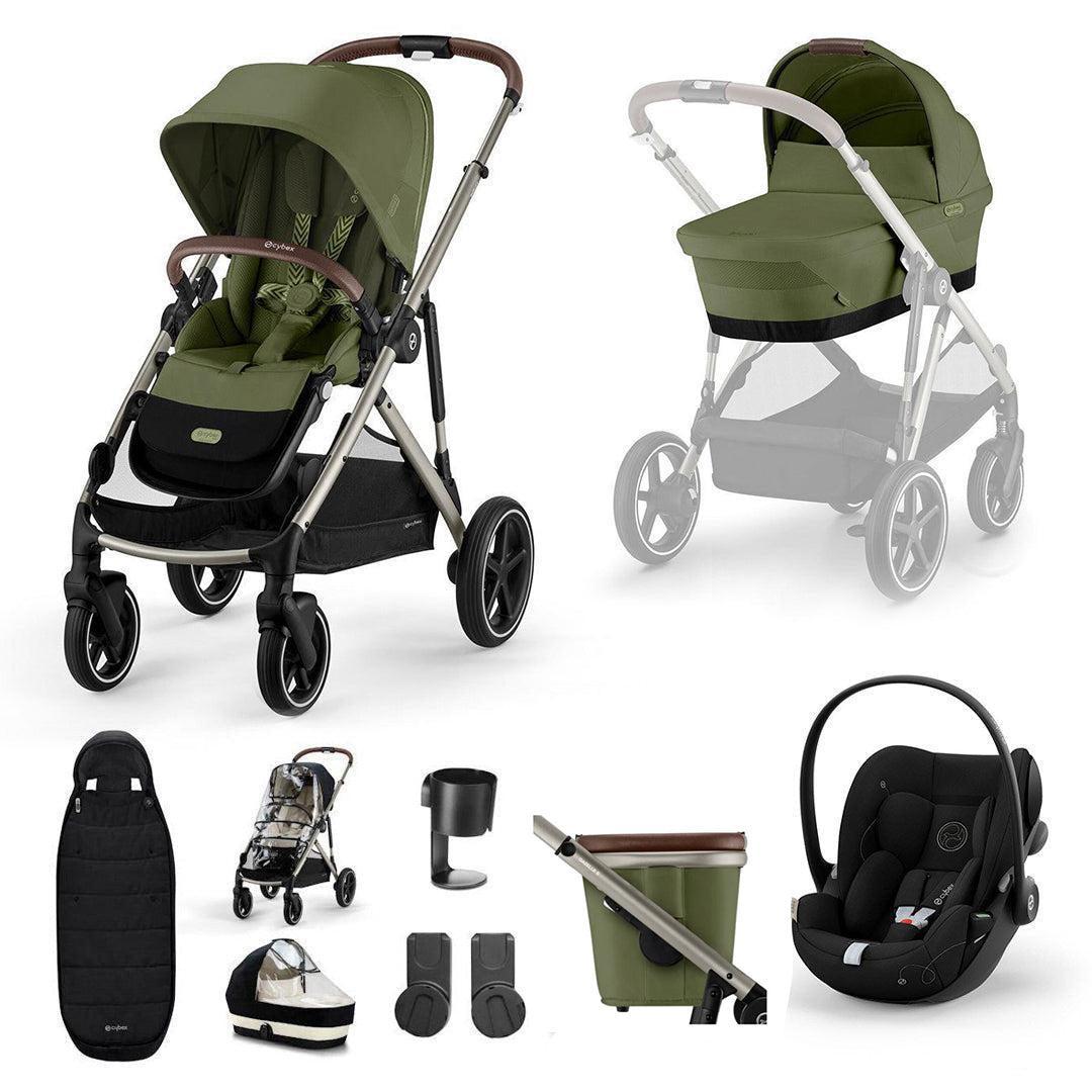CYBEX Gazelle S + Cloud G Travel System-Travel Systems-Moon Black-No Base | Natural Baby Shower