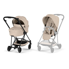 CYBEX Mios Comfort Pushchair & Foldable Carrycot - Cozy Beige/Black-Strollers-Cozy Beige/Black- | Natural Baby Shower