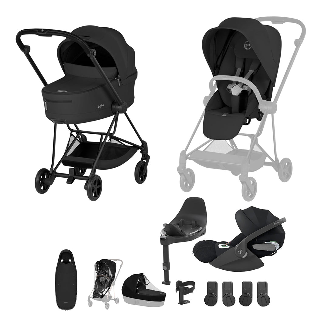 Cybex Mios Ultimate Accessory Bundle - Comfort Collection-Travel Systems-Sepia Black-With Base | Natural Baby Shower