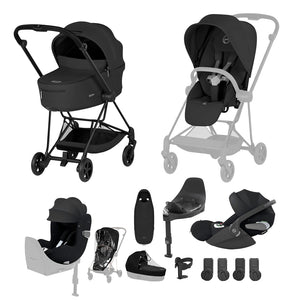 Cybex Mios Ultimate Birth & Beyond Bundle - Comfort Collection-Travel Systems-Sepia Black-With Base | Natural Baby Shower