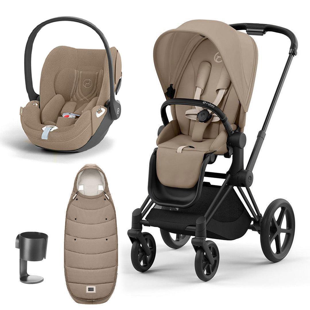 CYBEX Priam Cloud T Ultimate Travel System - Cozy Beige-Travel Systems-Matt Black-None | Natural Baby Shower