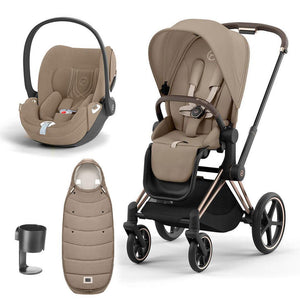 CYBEX Priam Cloud T Ultimate Travel System - Cozy Beige-Travel Systems-Rose Gold-None | Natural Baby Shower