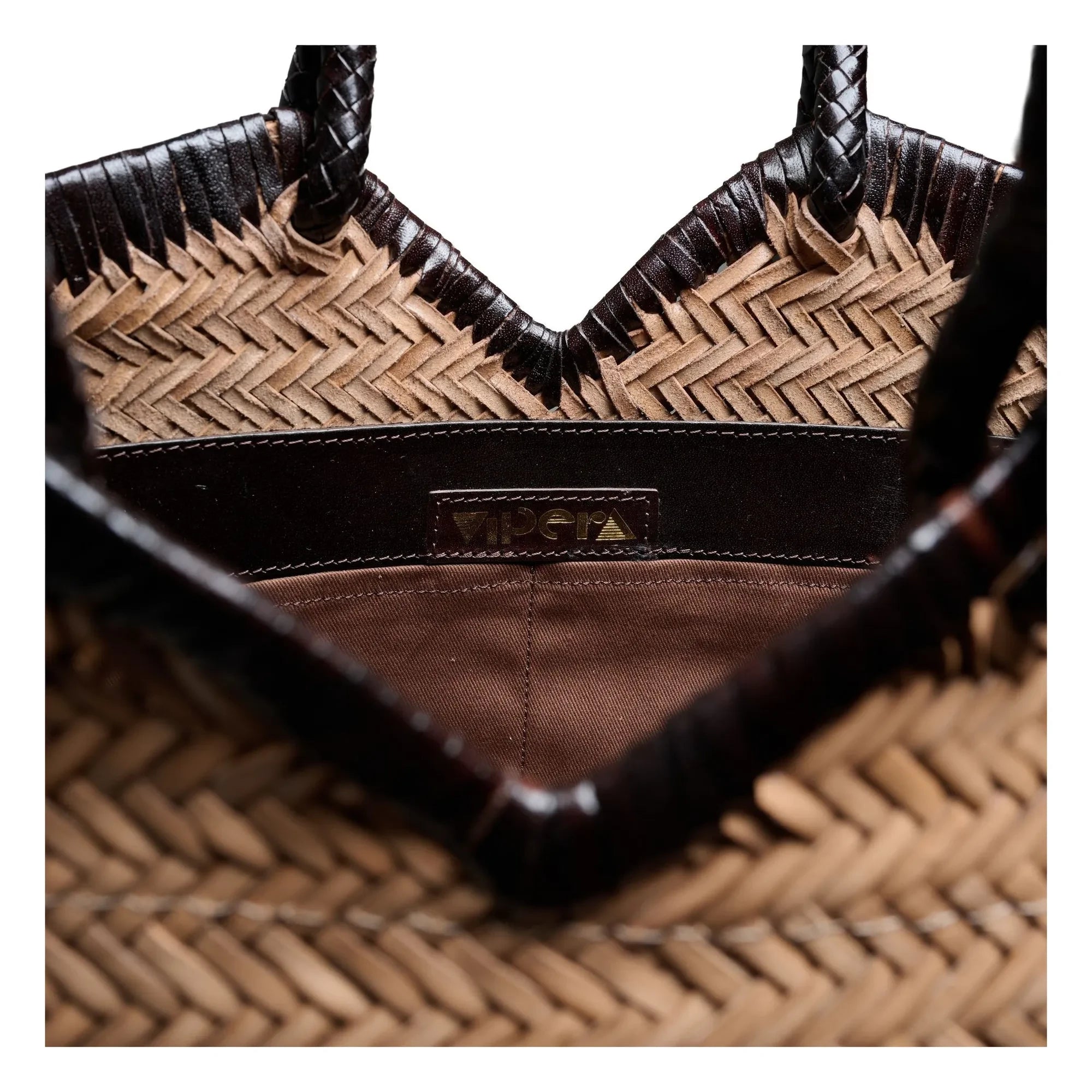 Vipera - Cabas Crudelia Two-Tone Leather | Taupe Brown