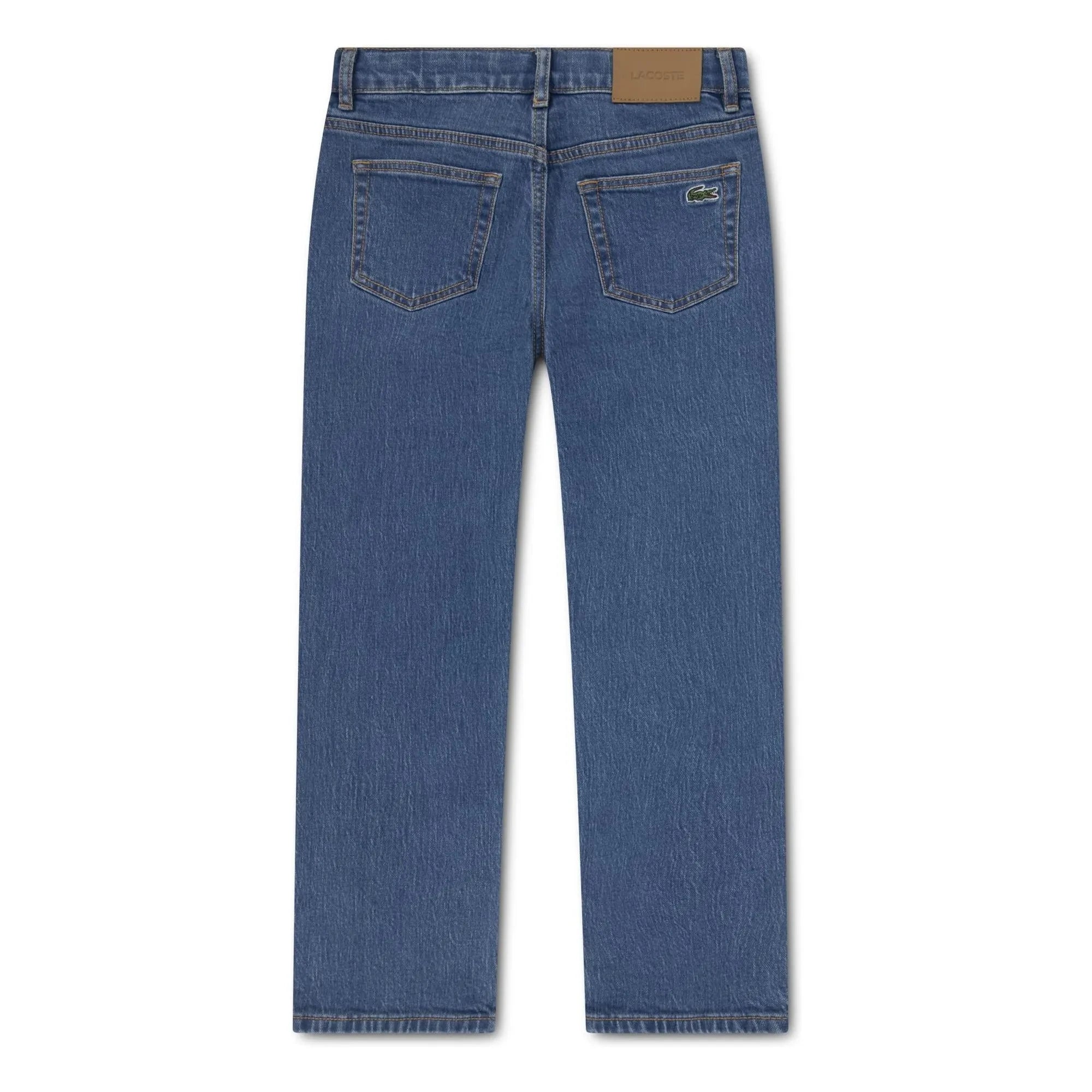 Lacoste - Straight Leg Logo Embroidered Jeans | Light Blue