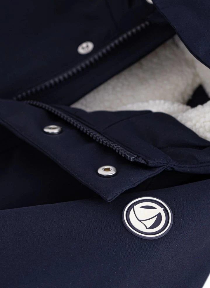 Petit Bateau - Fermuarlı Parka, Sherpa astarlı | Gece mavisi