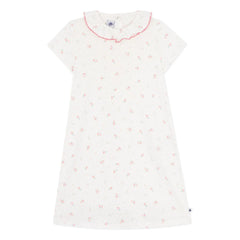 Petit Bateau - Ruffled Floral Pattern Nightgown | White