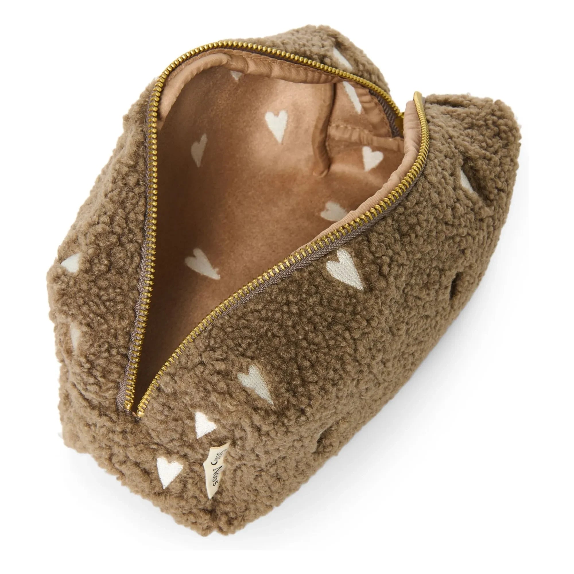 Studio Noos - Heart Patterned Cosmetic Bag | Brown