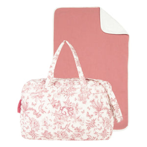 Tartine et Chocolat - Toile de Jouy Changing Bag and Mat | Pink