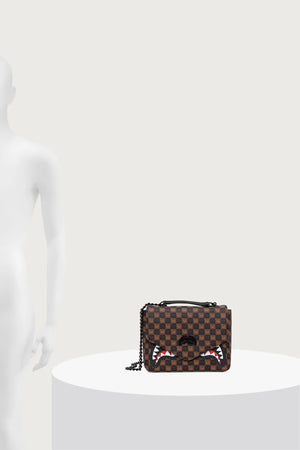 Sprayground - Brown Adjustable Strap Bag with Sharks in Paris 910B9310NSZ