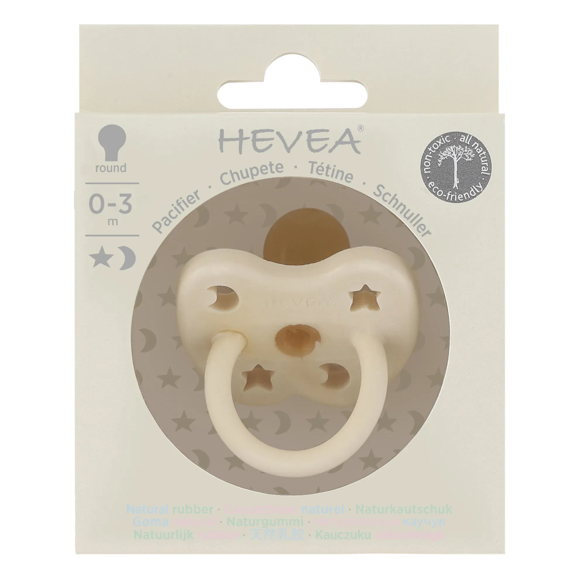 Hevea - Natural Rubber Round Pacifier | Milk
