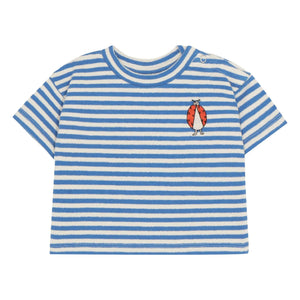 The Campamento - Oversized Striped Ladybug T-Shirt | Blue