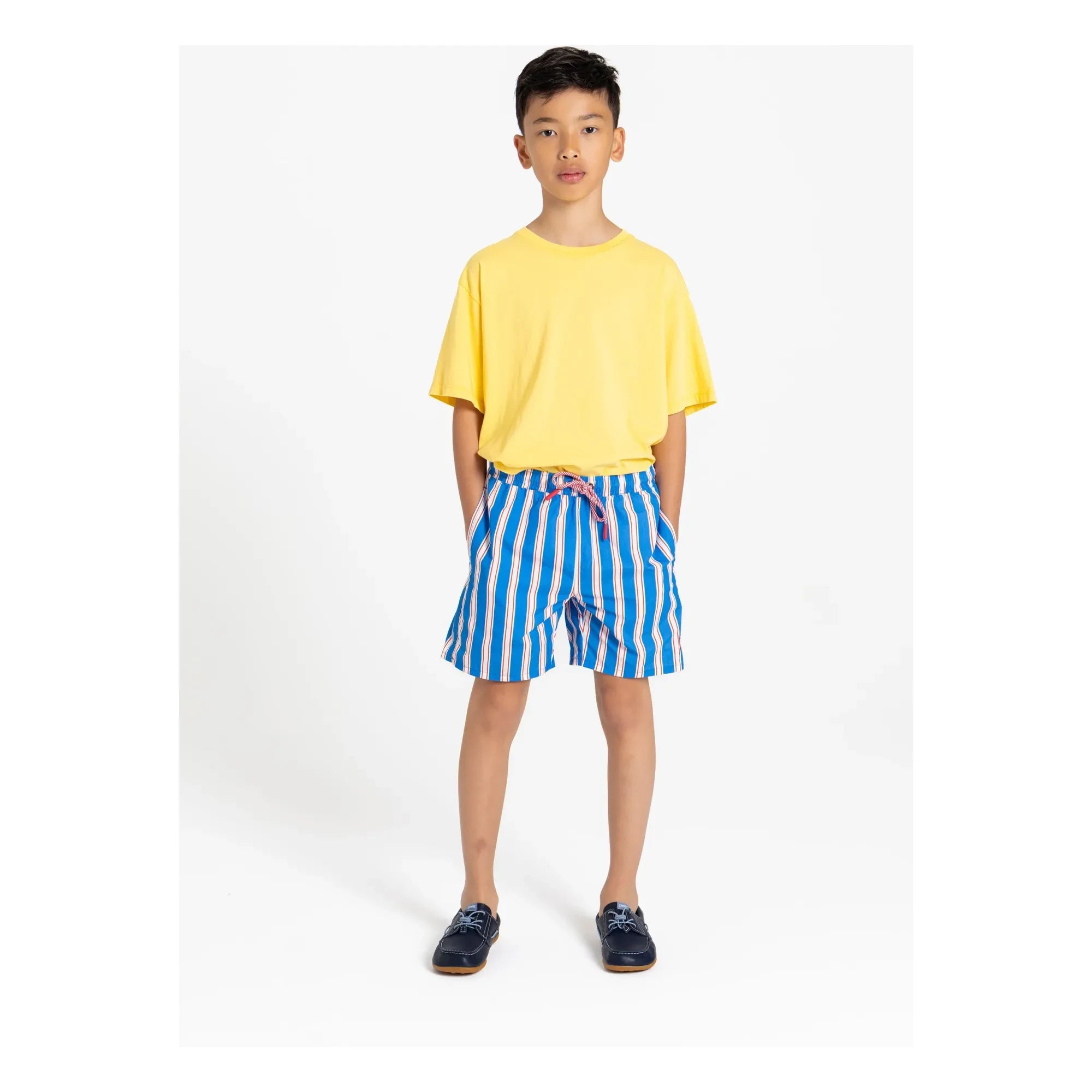 Smallable Kid - Archie Striped Swim Shorts | Electric Blue