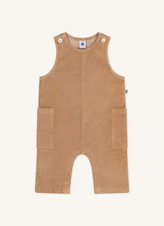 Petit Bateau - Organik Pamuklu Kadife Tulum | Camel
