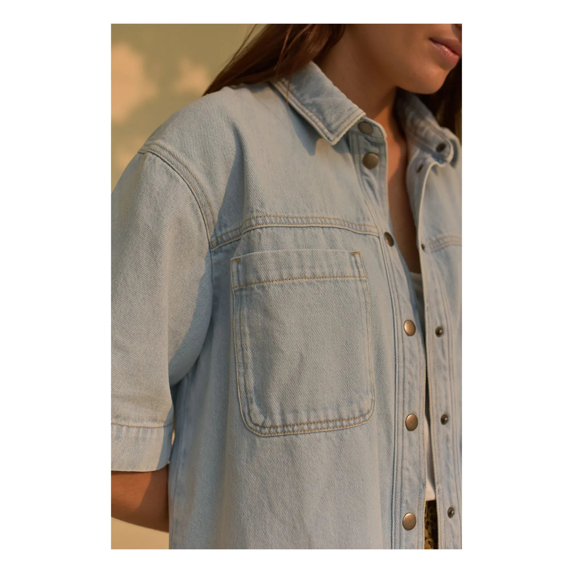 Marlot Paris - Colette Denim Shirt - Women's Collection | Light Blue
